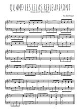 Téléchargez l'arrangement pour piano de la partition de quand-les-lilas-refleuriront en PDF